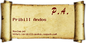 Pribill Andos névjegykártya